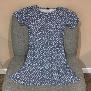 Art Class Blue and White Floral Kids Dress